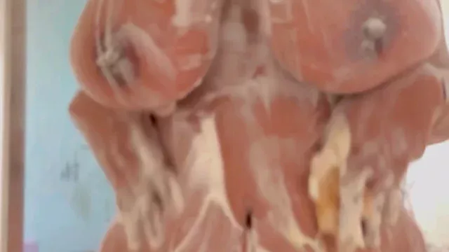 Gorgeous real natural beauty Tanvi Khaleel takes her time in the shower