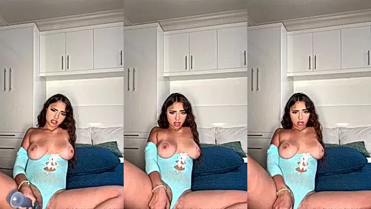 layladeline fucking a clear dildo in bedroom