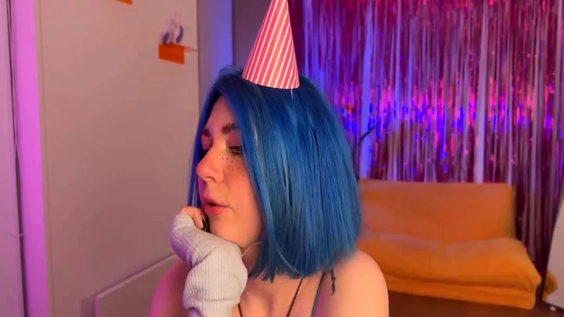 Hot Babe With Blue Hair