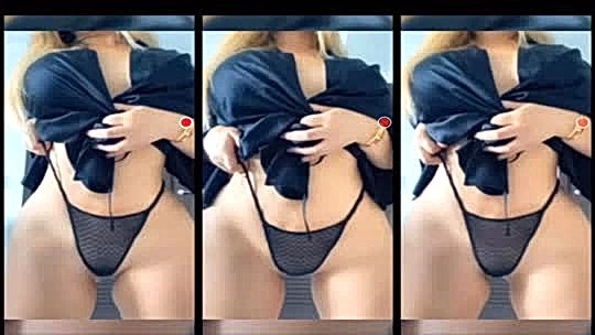 Anastasiya Kvitko teasing her pussy in see-through panties