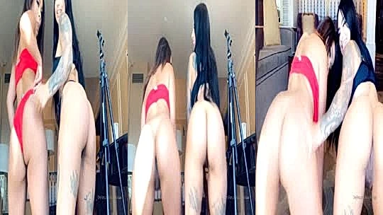 Alva Jay spanking another lesbian chicks booty
