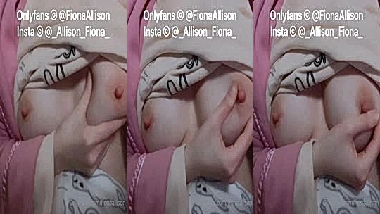 Allison fiona squeezing her pink tits
