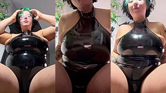 Gwyther teasing in her full latex bodysuit